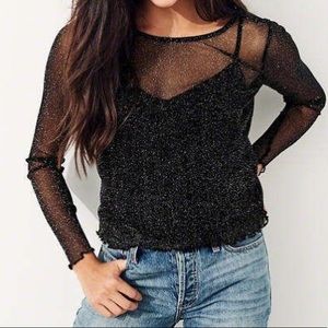 Sparkly  mesh top with tank top attached